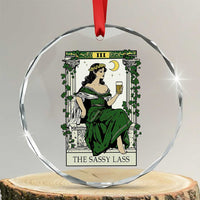 The Sassy Lass Tarot Card Crystal Glass Ornament Funny St Patrick's Day - Wonder Print Shop