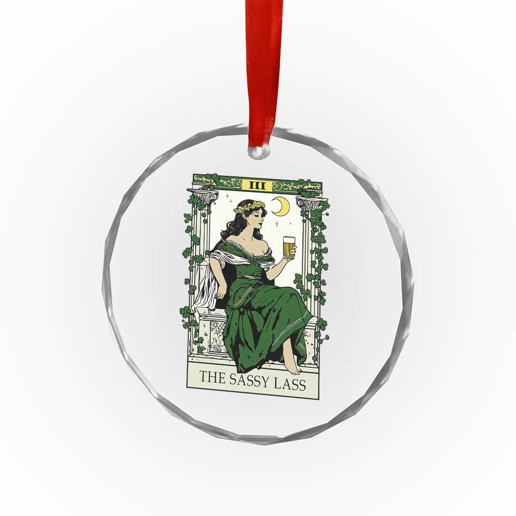 The Sassy Lass Tarot Card Crystal Glass Ornament Funny St Patrick's Day - Wonder Print Shop