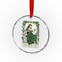 The Sassy Lass Tarot Card Crystal Glass Ornament Funny St Patrick's Day - Wonder Print Shop