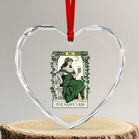 The Sassy Lass Tarot Card Heart Crystal Glass Ornament Funny St Patrick's Day - Wonder Print Shop