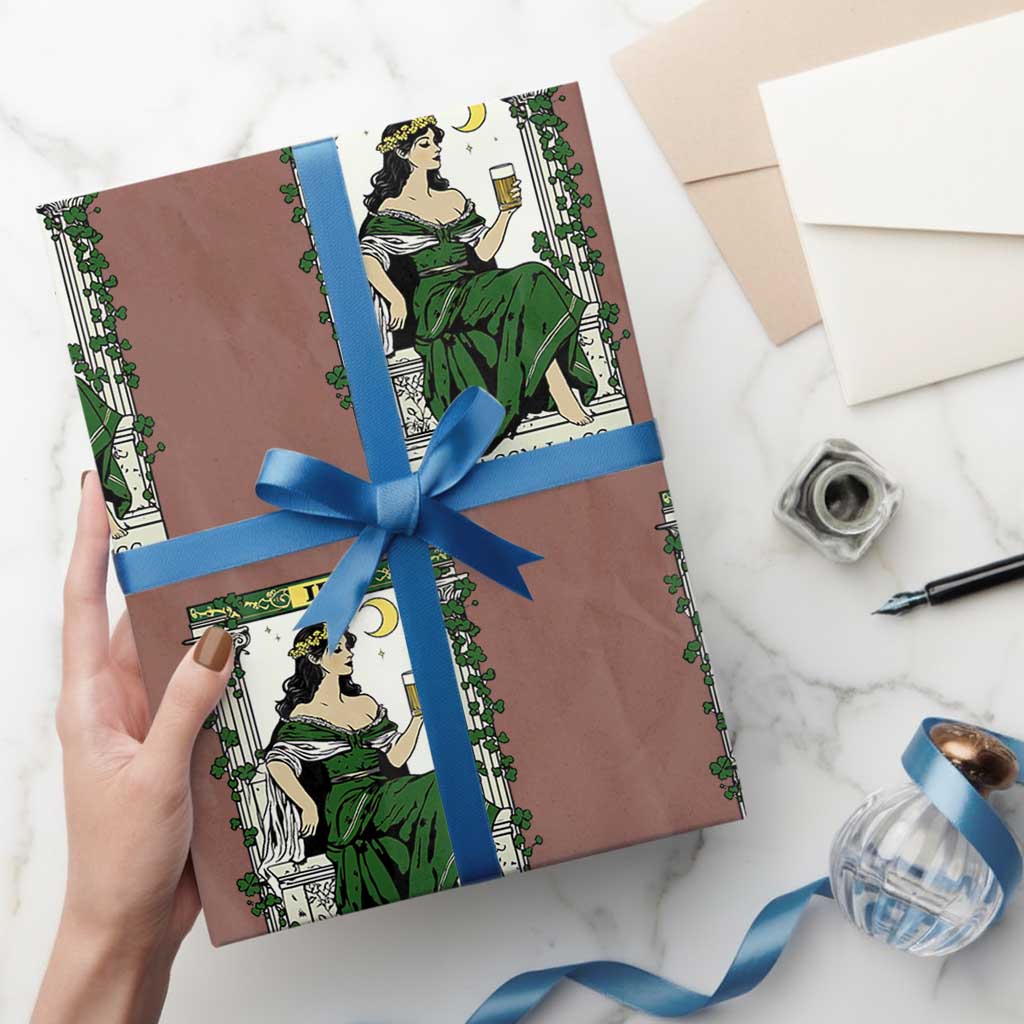 The Sassy Lass Tarot Card Wrapping Paper Roll Funny St Patrick's Day - Wonder Print Shop