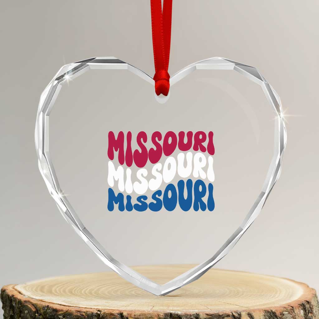 The Show Me State Pride Heart Crystal Glass Ornament Gift For Missouri Lovers