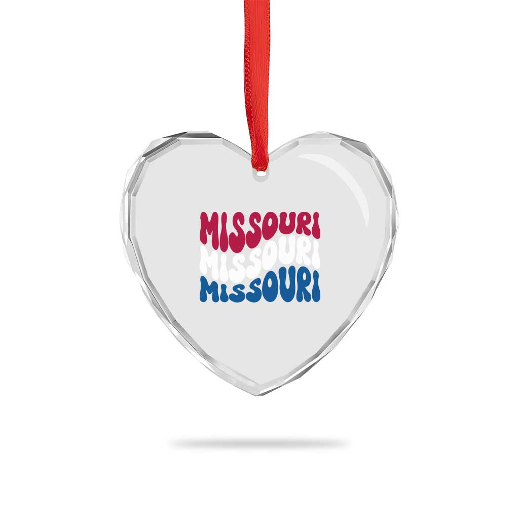 The Show Me State Pride Heart Crystal Glass Ornament Gift For Missouri Lovers