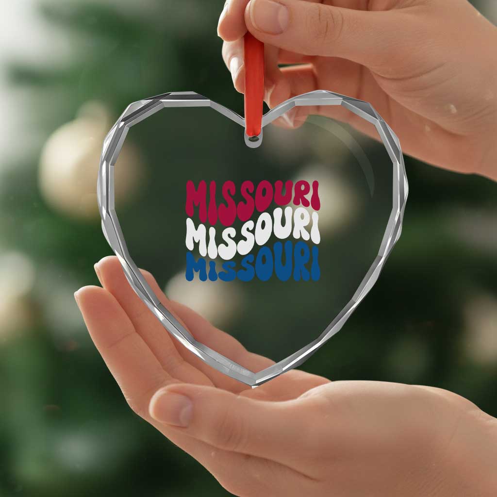 The Show Me State Pride Heart Crystal Glass Ornament Gift For Missouri Lovers