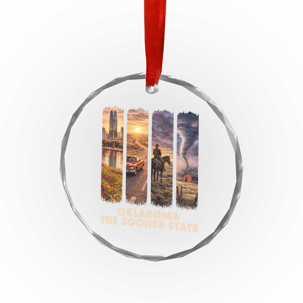 The Sooner State Pride Crystal Glass Ornament Gift for Oklahomans