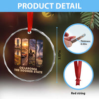 The Sooner State Pride Crystal Glass Ornament Gift for Oklahomans