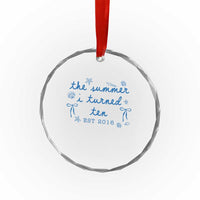 The Summer I Turned Ten Funny 10th Birthday Est 2016 Crystal Glass Ornament Summer Coastal Birthday Seashell Bow