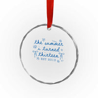 The Summer I Turned Thirteen Funny 13th Birthday Est 2013 Crystal Glass Ornament Summer Coastal Birthday Seashell Bow