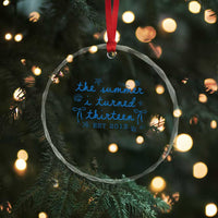 The Summer I Turned Thirteen Funny 13th Birthday Est 2013 Crystal Glass Ornament Summer Coastal Birthday Seashell Bow