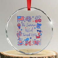 The Summer USA Turned 250 1776 2026 4th of July Crystal Glass Ornament