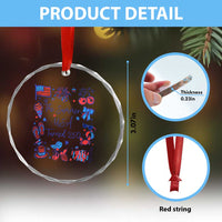 The Summer USA Turned 250 1776 2026 4th of July Crystal Glass Ornament