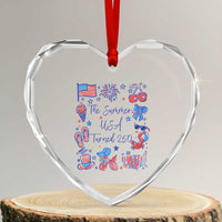The Summer USA Turned 250 1776 2026 4th of July Heart Crystal Glass Ornament
