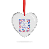 The Summer USA Turned 250 1776 2026 4th of July Heart Crystal Glass Ornament
