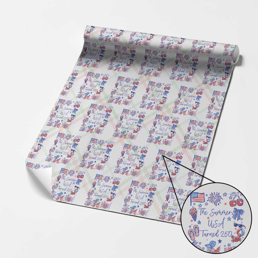 The Summer USA Turned 250 1776 2026 4th of July Wrapping Paper Roll