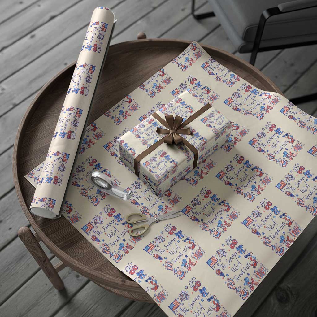 The Summer USA Turned 250 1776 2026 4th of July Wrapping Paper Roll