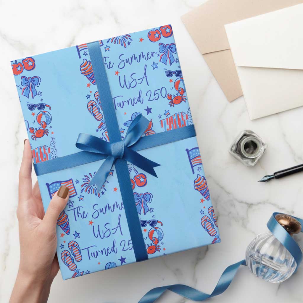 The Summer USA Turned 250 1776 2026 4th of July Wrapping Paper Roll