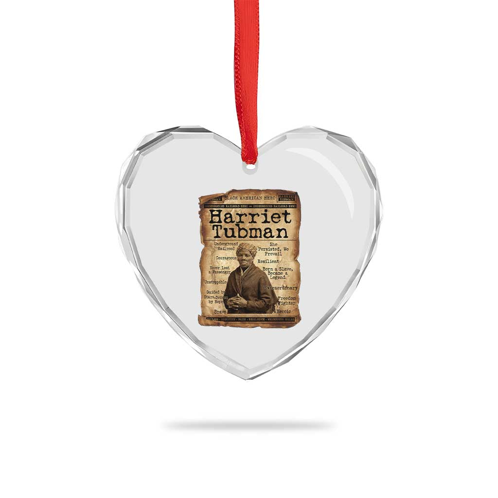 The Underground Railroad Hero Heart Crystal Glass Ornament Harriet Tubman Slavery Freedom Fighter Gift