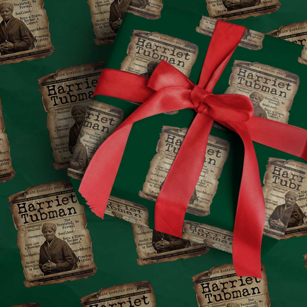 The Underground Railroad Hero Wrapping Paper Roll Harriet Tubman Slavery Freedom Fighter Gift