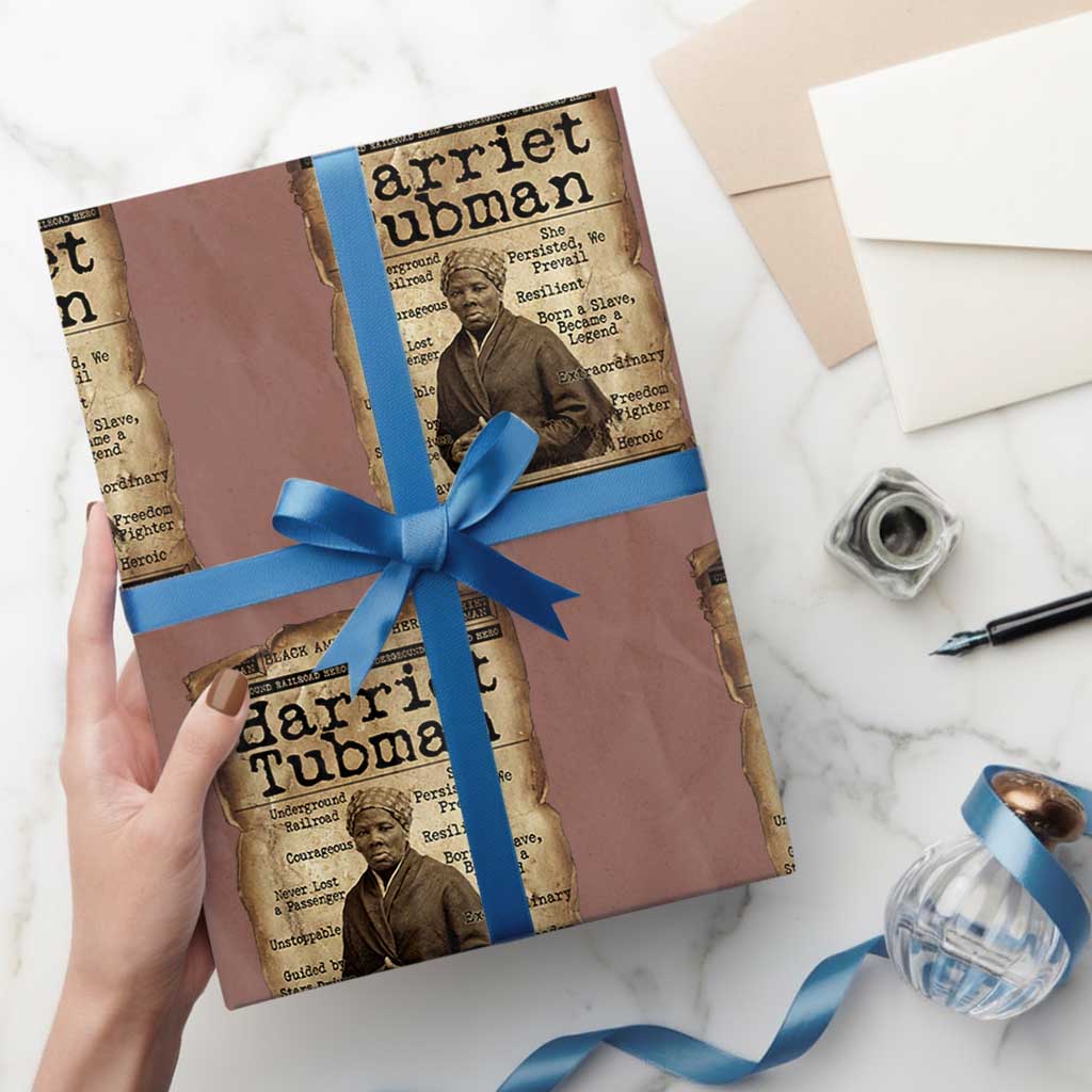The Underground Railroad Hero Wrapping Paper Roll Harriet Tubman Slavery Freedom Fighter Gift