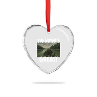 The Water is Great Swamp Monster Reflecting Pool Heart Crystal Glass Ornament Funny Washington DC Algae Creature Meme