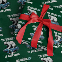 The Wrong Ice is Melting Polar Bear Wrapping Paper Roll Against Ice Environmental Activist Protest
