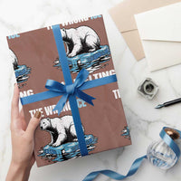 The Wrong Ice is Melting Polar Bear Wrapping Paper Roll Against Ice Environmental Activist Protest