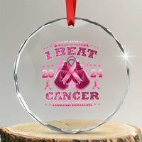 The Year I Beat Cancer Boxing Gloves Fighter Survivor Crystal Glass Ornament TS09