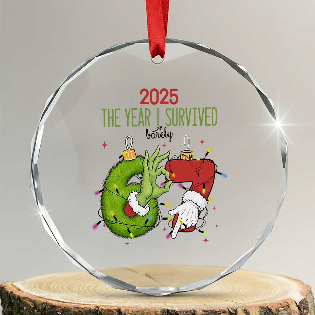 The Year I Survived 67 Six Seven Christmas Meme Crystal Glass Ornament - Wonder Print Shop