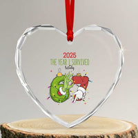 The Year I Survived 67 Six Seven Christmas Meme Heart Crystal Glass Ornament - Wonder Print Shop