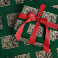 Theodore Roosevelt and Bigfoot Arm Wrestling Retro Wrapping Paper Roll