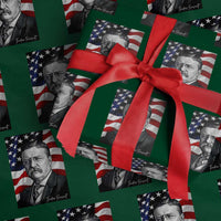 Theodore Roosevelt Patriotic American Flag President Wrapping Paper Roll