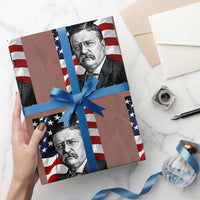 Theodore Roosevelt Patriotic American Flag President Wrapping Paper Roll