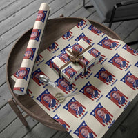 Theodore Roosevelt Patriotic American Flag Wrapping Paper Roll Big Stick Energy President