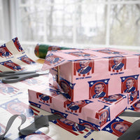 Theodore Roosevelt Patriotic American Flag Wrapping Paper Roll Big Stick Energy President