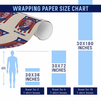 Theodore Roosevelt Patriotic American Flag Wrapping Paper Roll Big Stick Energy President