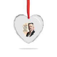 Theodore Roosevelt Quote Heart Crystal Glass Ornament American History Presidents Day