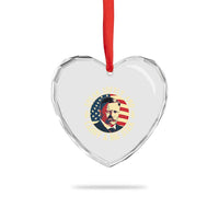 Theodore Roosevelt Quote Heart Crystal Glass Ornament Speak Softly and Carry A Big Stick
