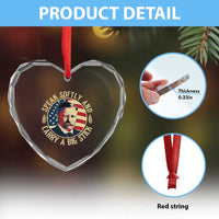 Theodore Roosevelt Quote Heart Crystal Glass Ornament Speak Softly and Carry A Big Stick
