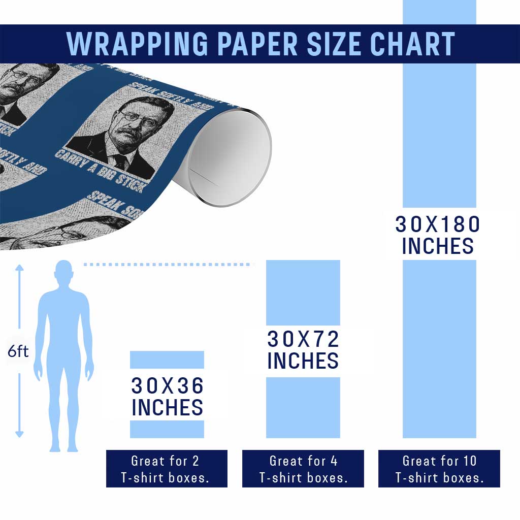Theodore Roosevelt Quote Wrapping Paper Roll Speak Softly and Carry A Big Stick