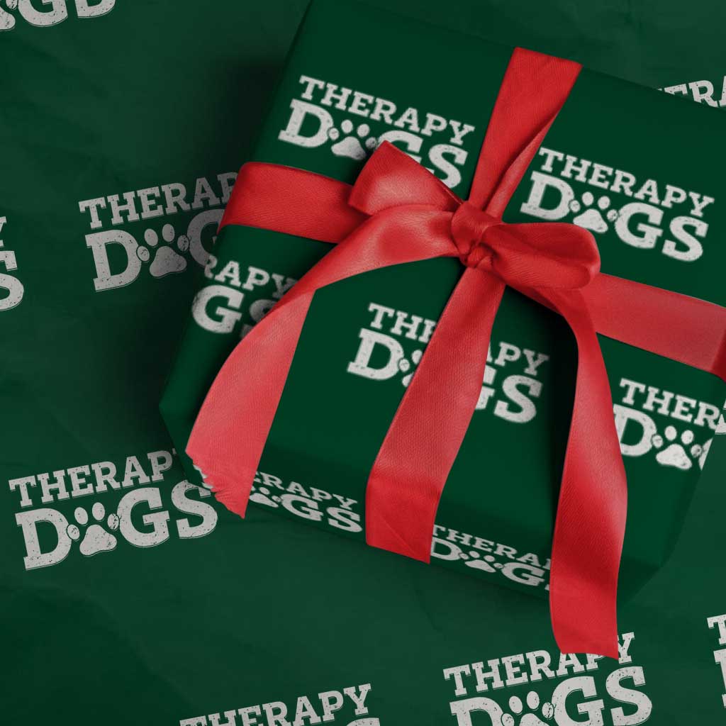 Therapy Dog Wrapping Paper Roll Classic Retro Varsity Vintage Pet Partners - Wonder Print Shop