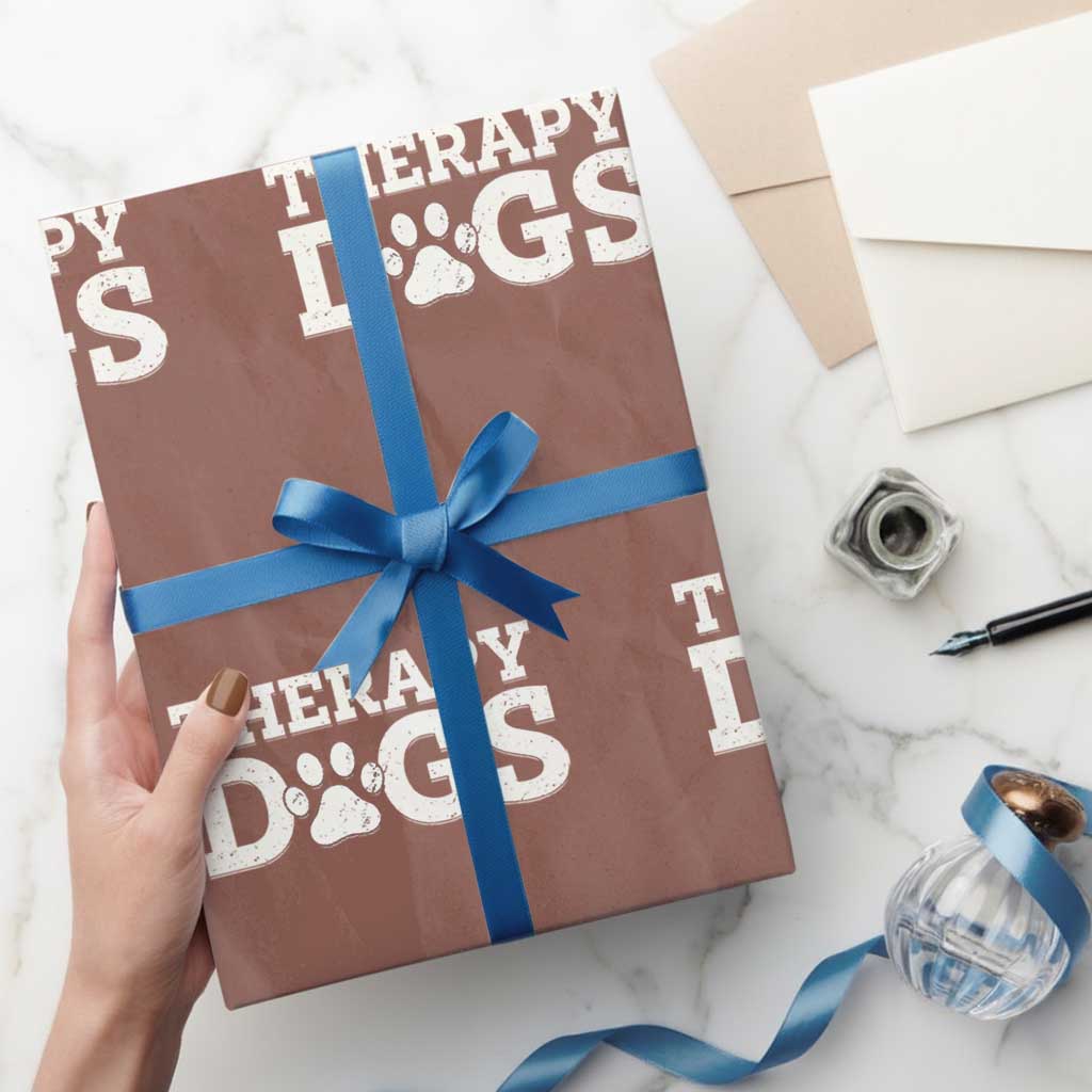 Therapy Dog Wrapping Paper Roll Classic Retro Varsity Vintage Pet Partners - Wonder Print Shop