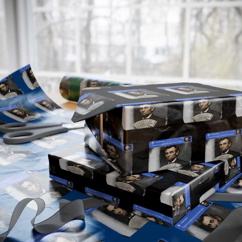 There is Motion At Your Front Door Abraham Lincoln Meme Wrapping Paper Roll