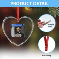 There is Motion At Your Front Door Abraham Lincoln Meme Heart Crystal Glass Ornament