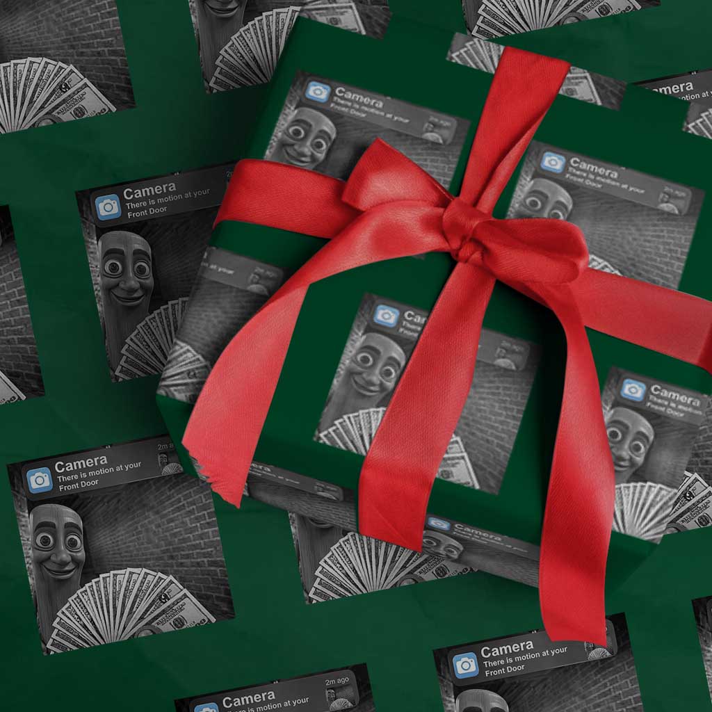 There is Motion at Your Front Door Wrapping Paper Roll Tung Tung Tung Sahur Italian Brainrot Meme