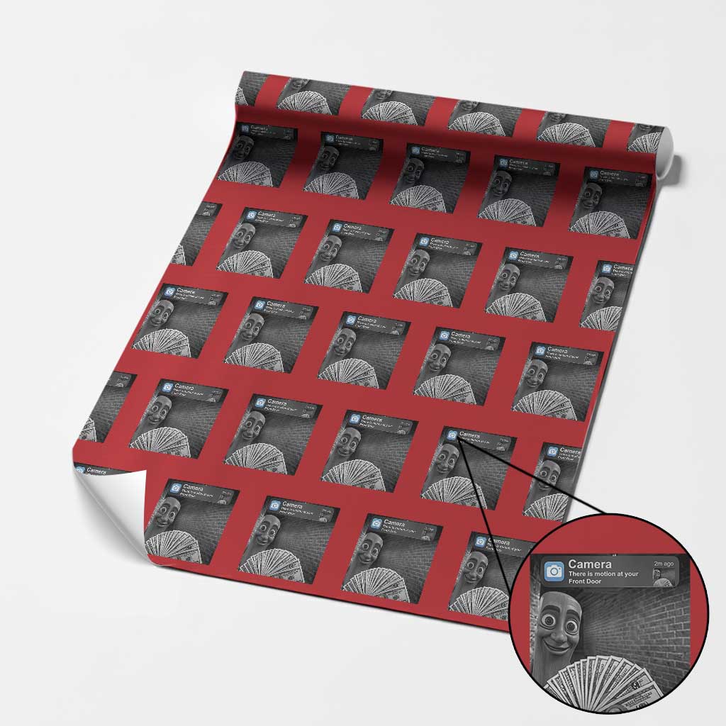 There is Motion at Your Front Door Wrapping Paper Roll Tung Tung Tung Sahur Italian Brainrot Meme
