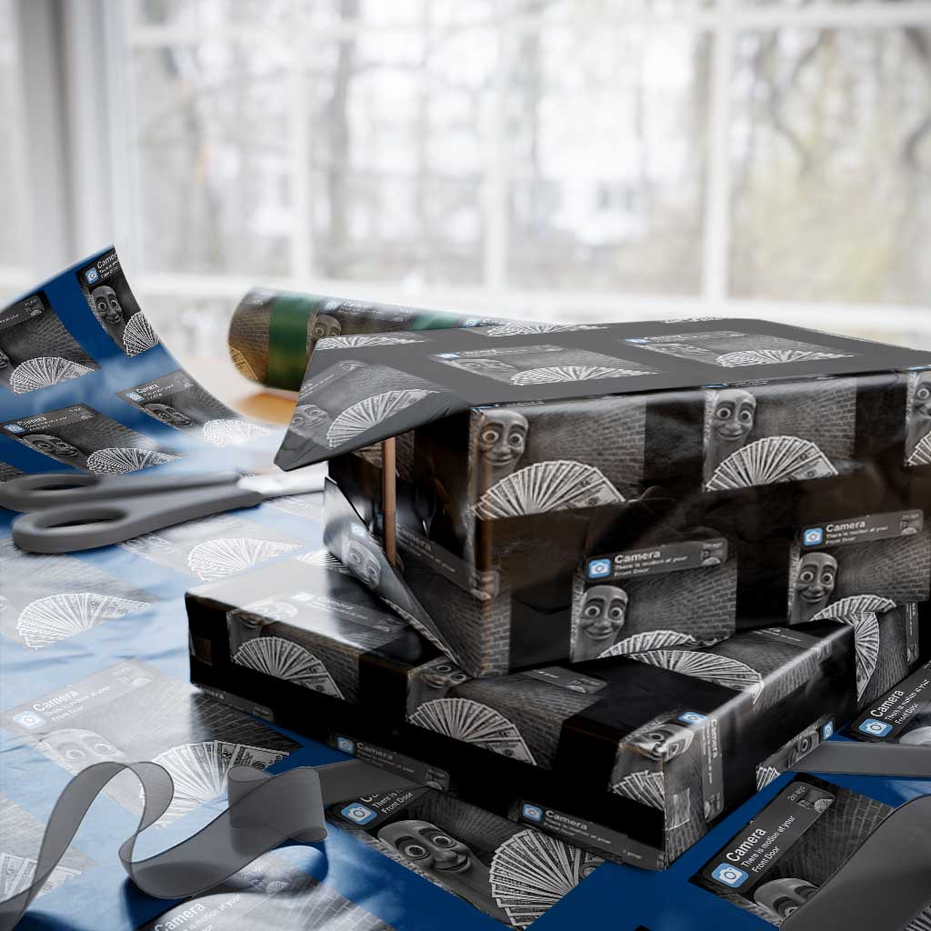 There is Motion at Your Front Door Wrapping Paper Roll Tung Tung Tung Sahur Italian Brainrot Meme
