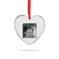 There is Motion at Your Front Door Funny Shark Motion Meme Heart Crystal Glass Ornament