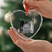 There is Motion at Your Front Door Funny Shark Motion Meme Heart Crystal Glass Ornament