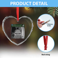 There is Motion at Your Front Door Funny Shark Motion Meme Heart Crystal Glass Ornament