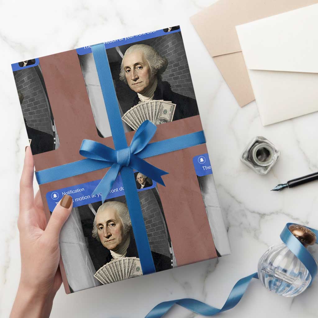 There is Motion At Your Front Door George Washington Meme Wrapping Paper Roll